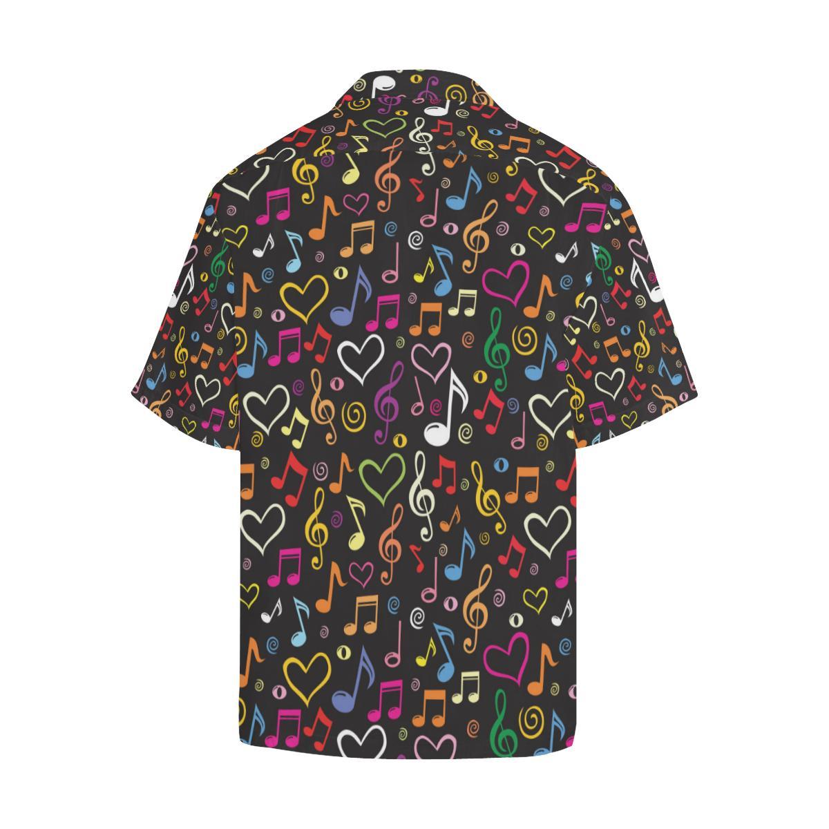 Music Notes Pattern Print Design 02 Mens All Over Hawaiian Shirt