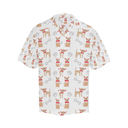 Chihuahua Bone Paw Pattern Mens All Over Print Hawaiian Shirt