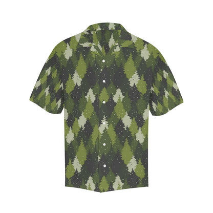 Christmas Tree Camo Pattern Mens All Over Print Hawaiian Shirt