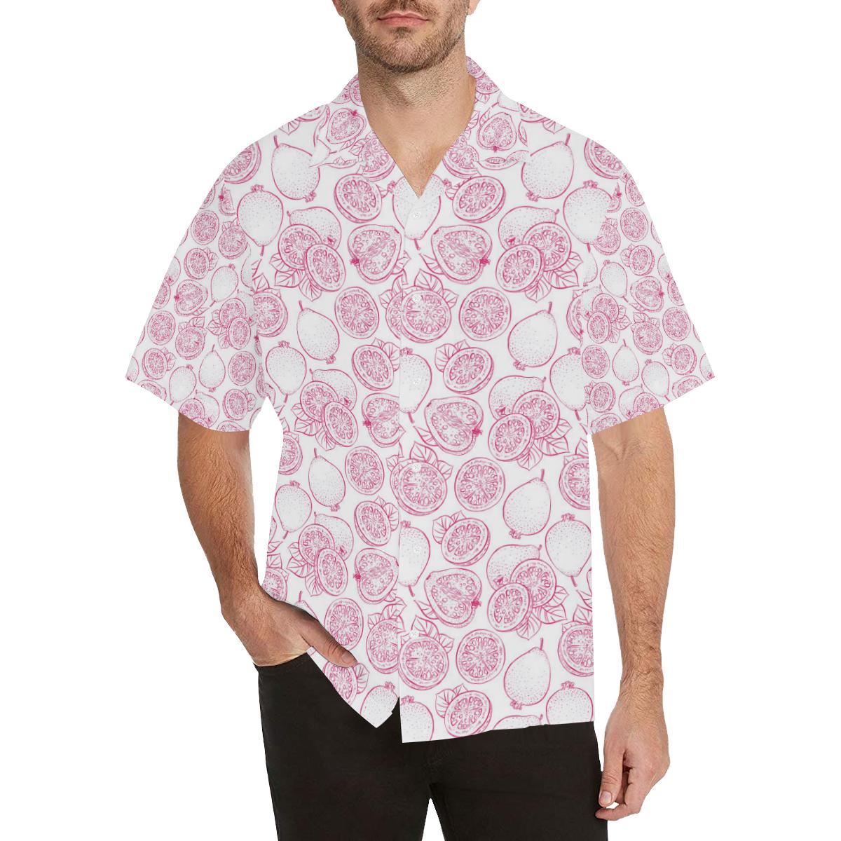 Sketch Guava Pattern Mens All Over Print Hawaiian Shirt