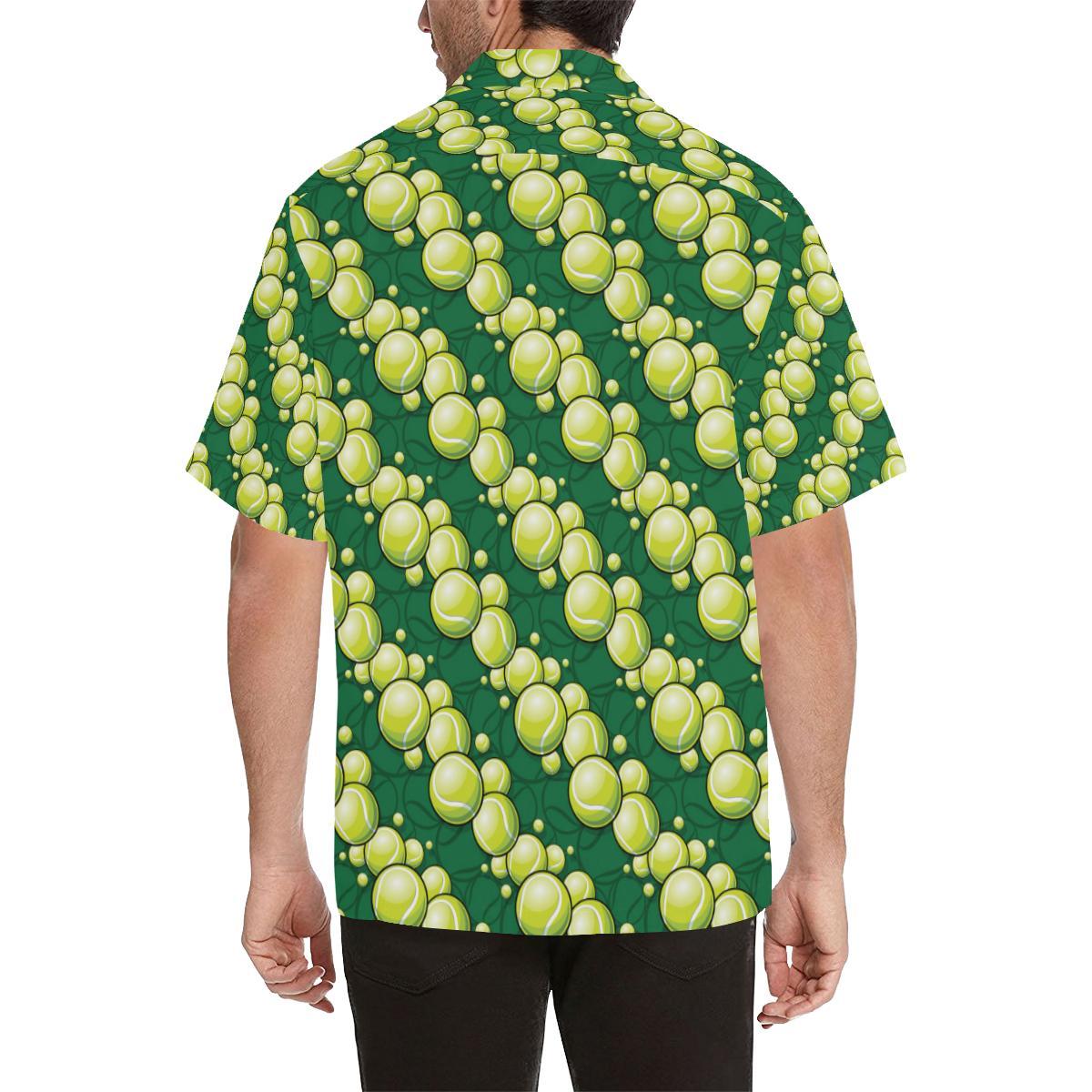 Tennis Pattern Print Design 04 Mens All Over Hawaiian Shirt