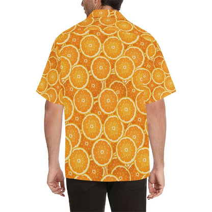 Sliced Orange Pattern Mens All Over Print Hawaiian Shirt