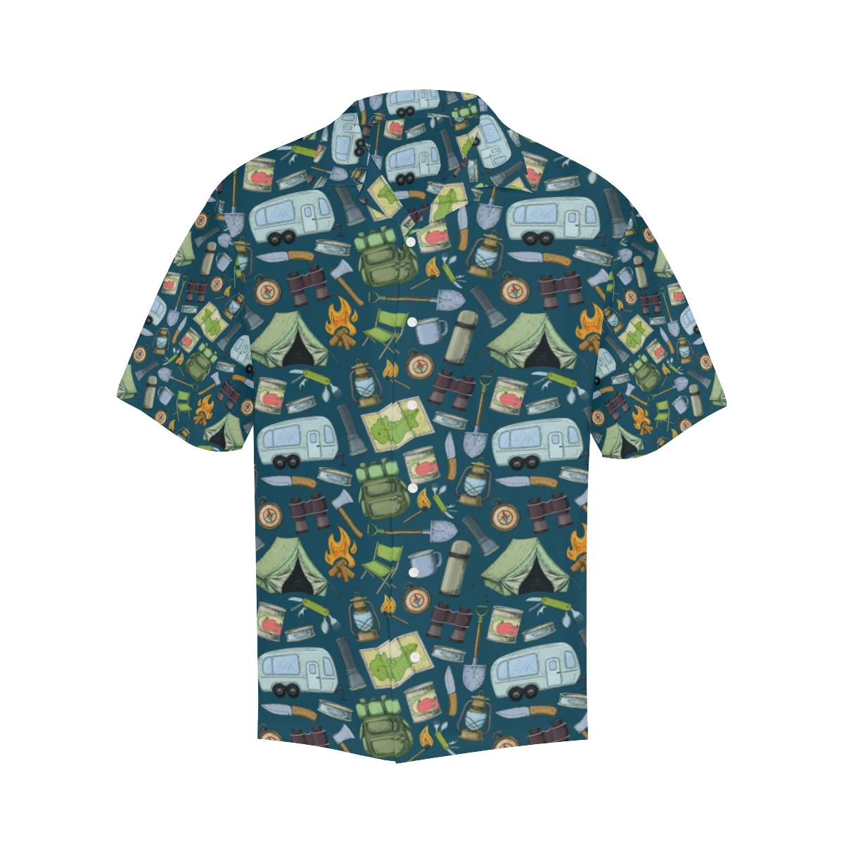 Camping Pattern Print Design Hawaiian Shirt