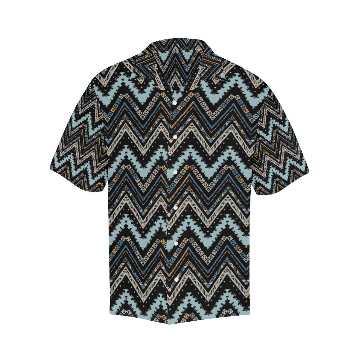 Zigzag Chevron African Afro Dashiki Adinkra Kente Mens All Over Print Hawaiian Shirt