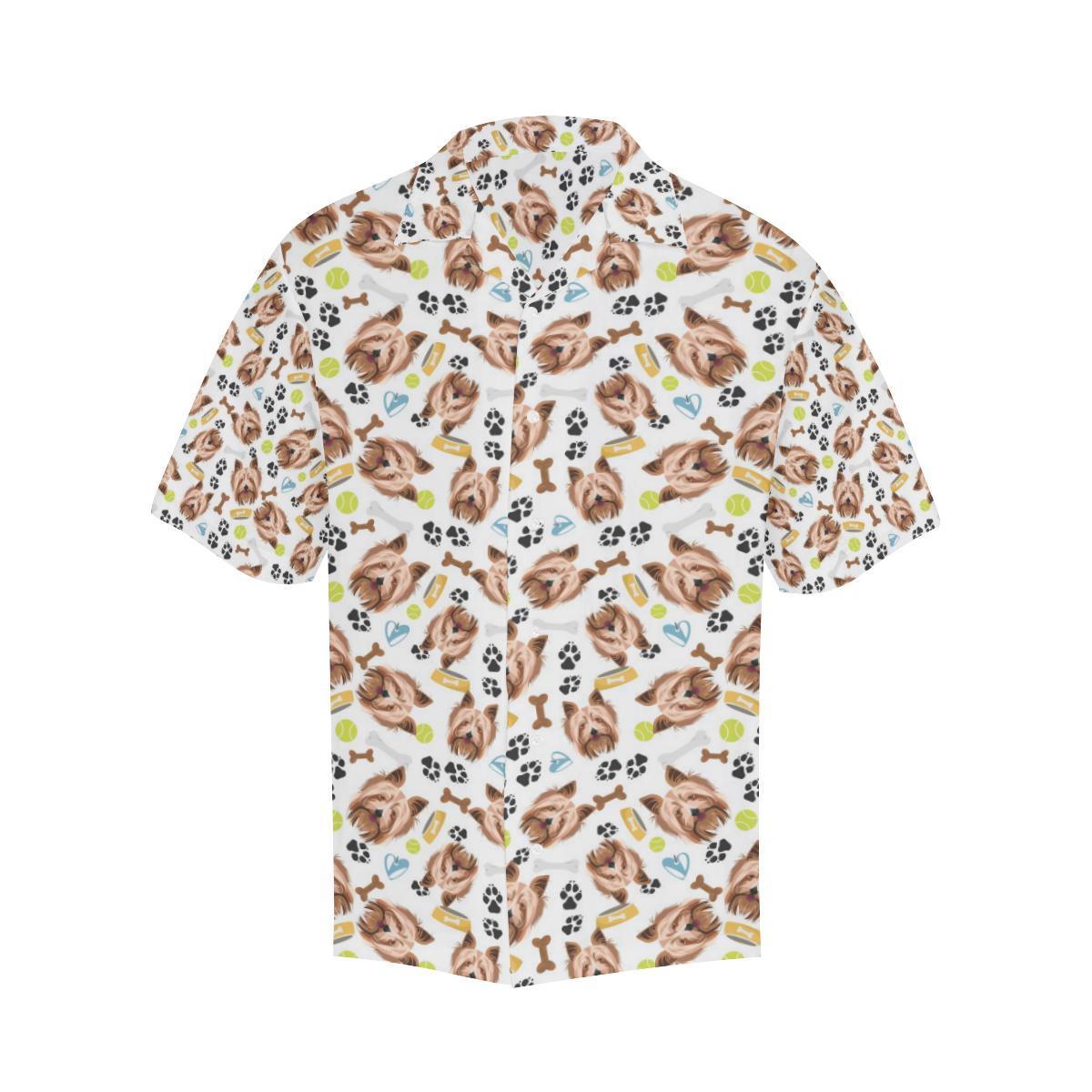 Yorkshire Terrier Pattern Print Design 05 Mens All Over Hawaiian Shirt