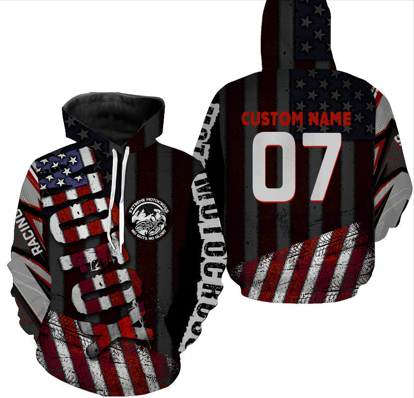 Personalized Motocross Hoodie Adult Dirt Bike American Flag Mx Racing Hooded Jersey Off Hoodie Hoodie