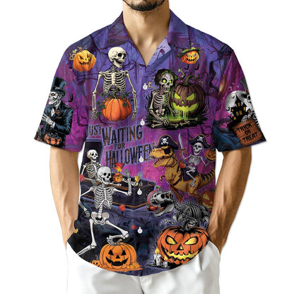 Halloween You're Already Dead Skeleton Hawaiian Shirt for Men, Button Down Aloha Shirt - Azhawaiian