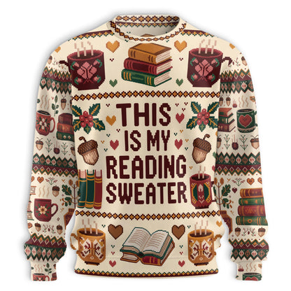 Ugly Christmas Book Coffee Unisex Sweatshirt – Christmas 3D All Over Print Design