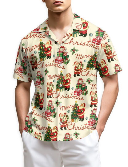 Santa Claus Hawaiian Shirt for Men, Button Down Aloha Shirt - Azhawaiian