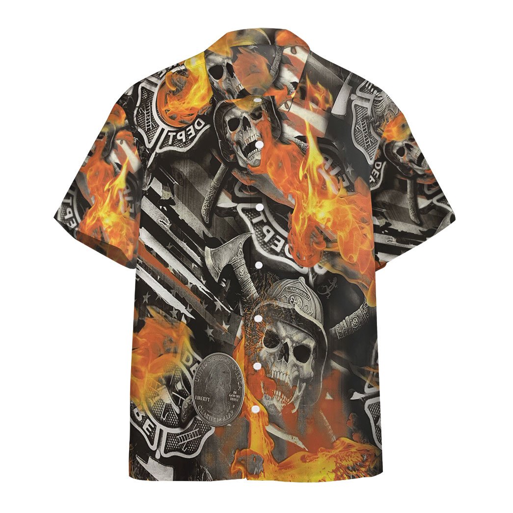 Skull Firefighter Hawaiian Shirt | For Men & Women | Adult | HW6652