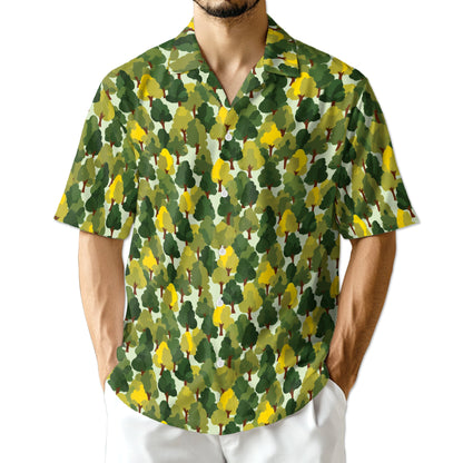 Pattern Tree Hawaiian Shirt for Men, Button Down Aloha Shirt - Azhawaiian