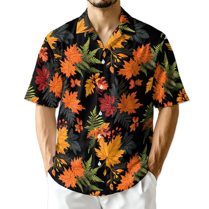 Happy Thanksgiving Hawaiian Shirt for Men, Button Down Aloha Shirt - Azhawaiian