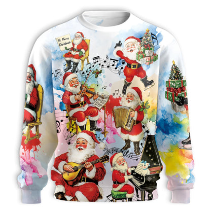 Christmas Music Santa Sweatshirt – Christmas 3D All Over Print Design