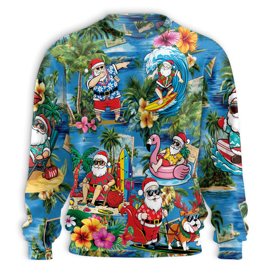 Santa Clause On The Beach Sweatshirt – Christmas 3D All Over Print Design