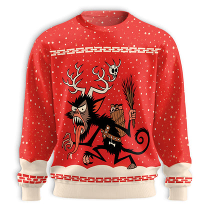 Merry Krampus Christmas Sweatshirt – Christmas 3D All Over Print Design