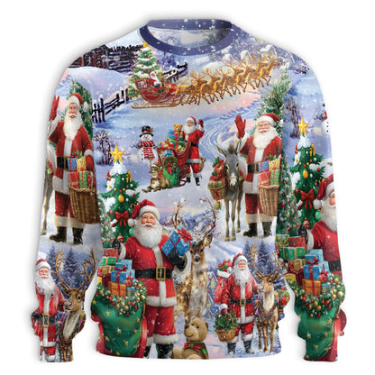 Santa Claus Christmas Sweatshirt – Christmas 3D All Over Print Design