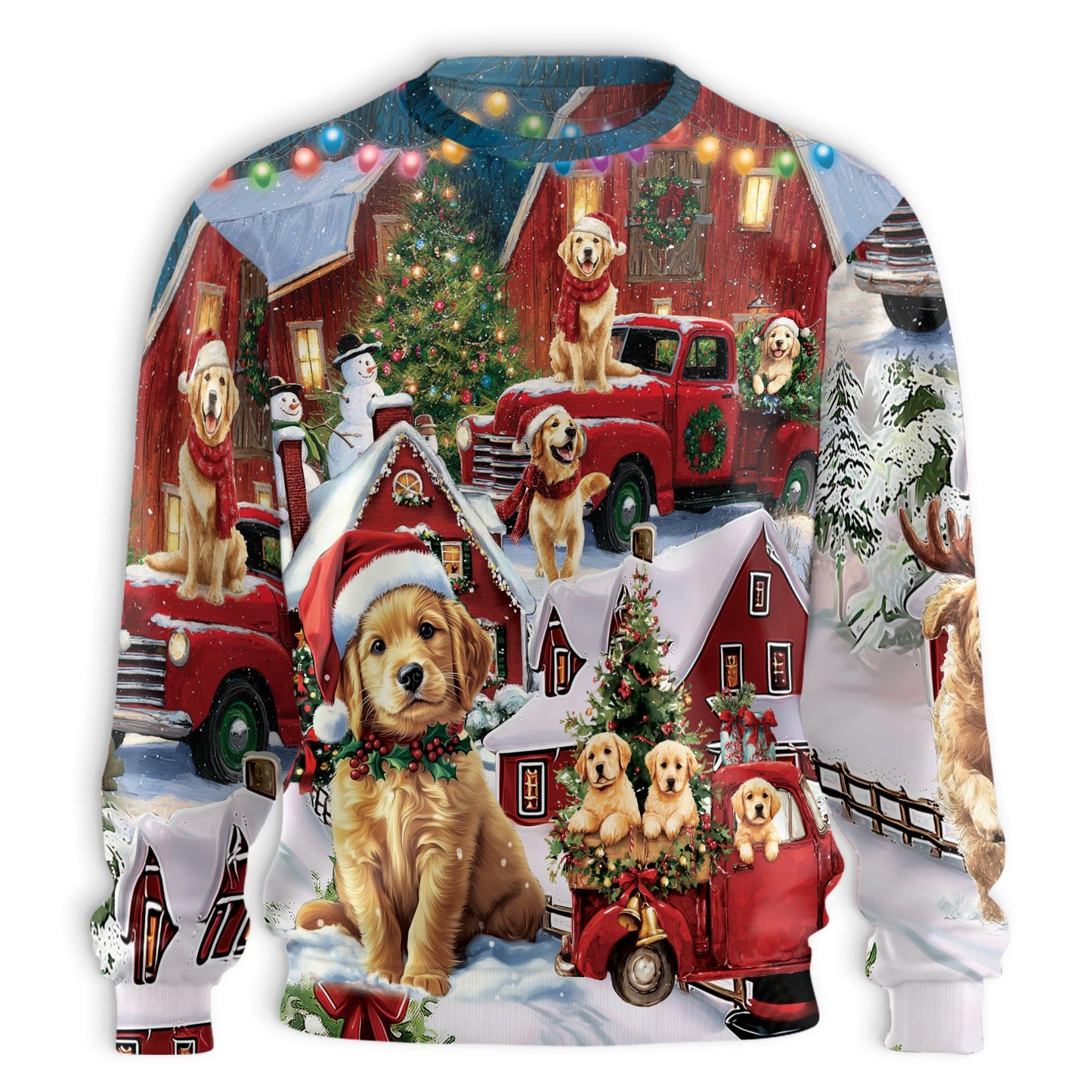 Golden Retriever Christmas Sweatshirt – Christmas 3D All Over Print Design