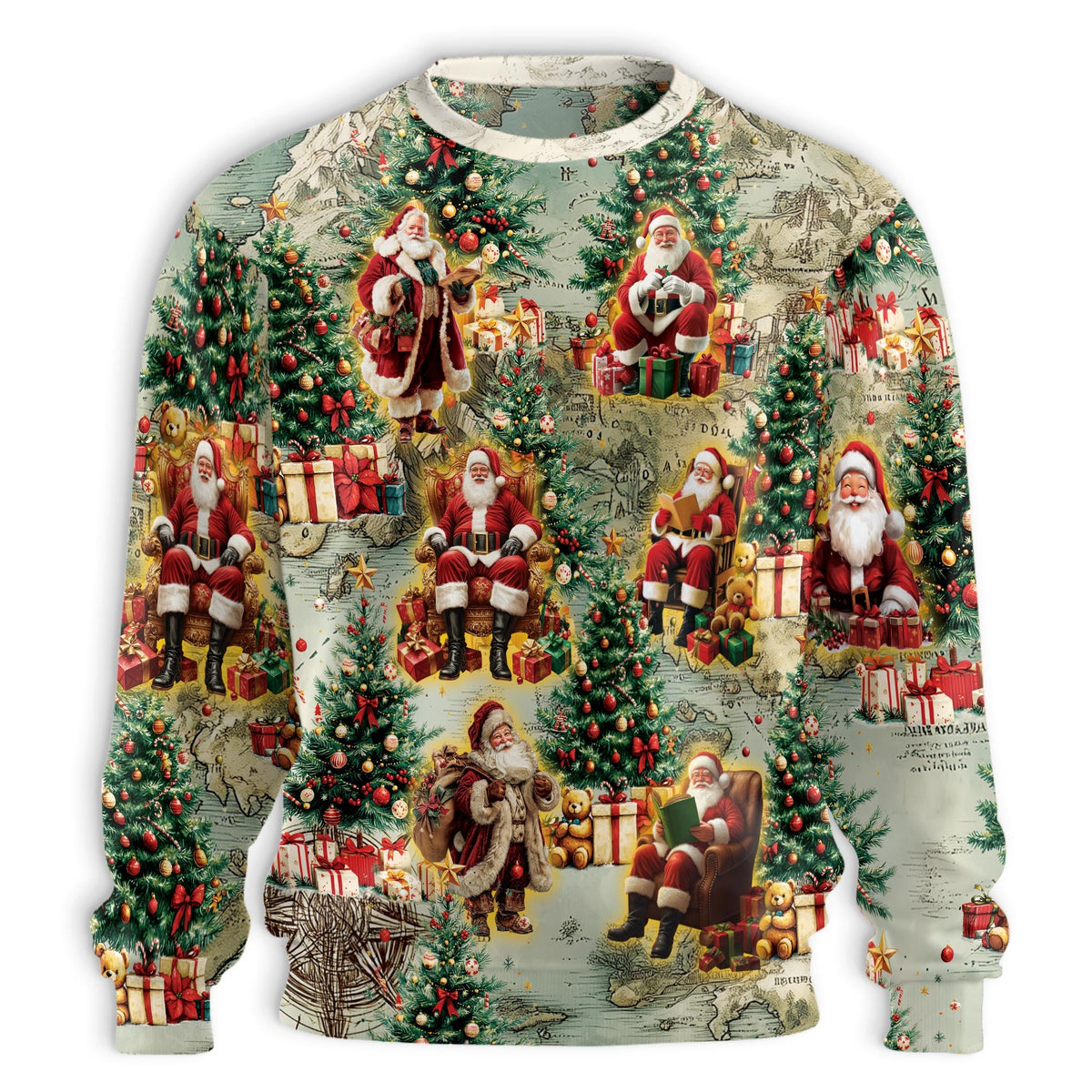 Santa Clause Christmas Sweatshirt – Christmas Vintage 3D All Over Print Design