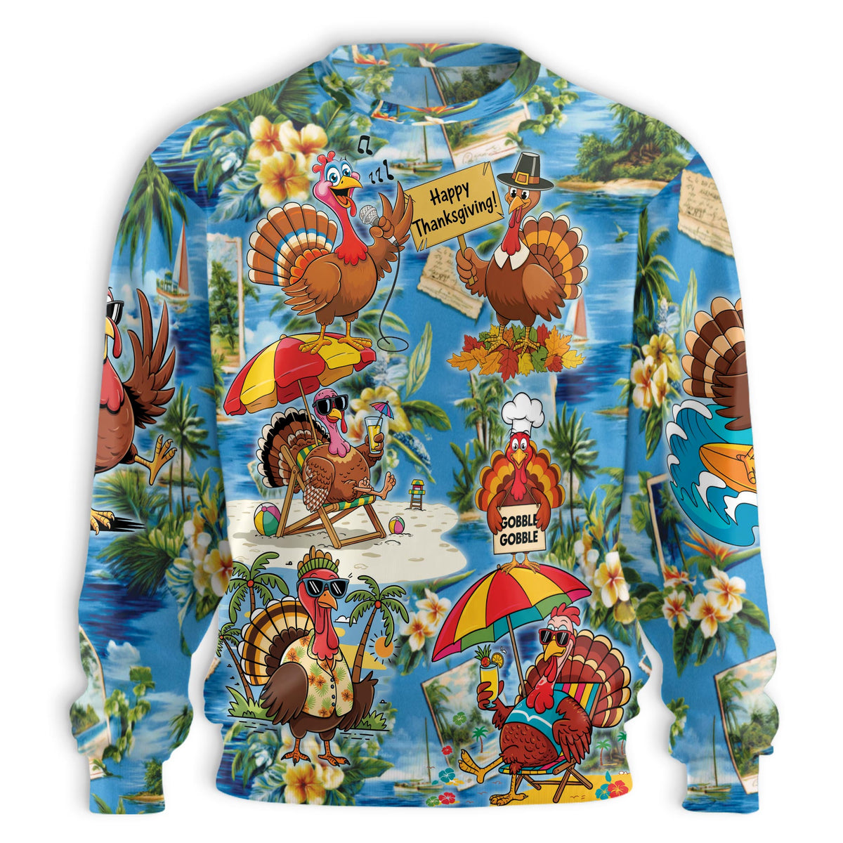 Thanksgiving Turkey Sweatshirt – Colorful Graphic 3D All Over Print Design