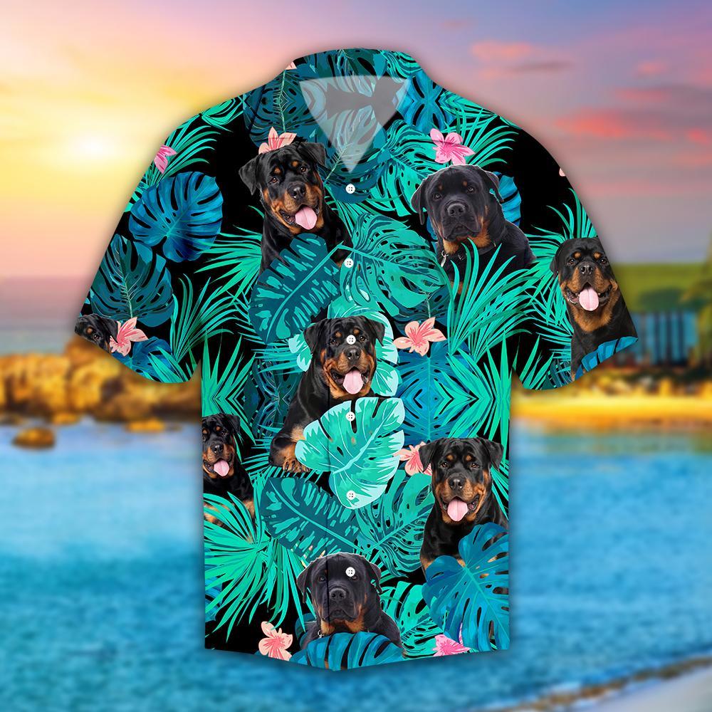 Rottweiler Hibiscus Tropical Hawaii Shirt Hac240703 Hawaiian