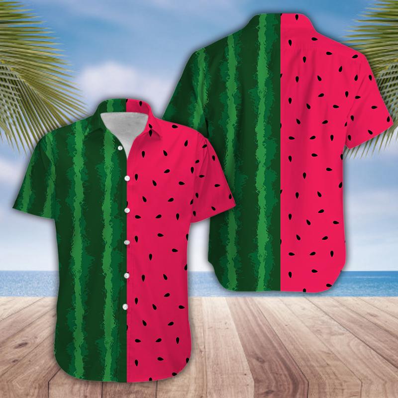 Watermelon Tropical Fruit Hawaiian Aloha Shirts #17321H