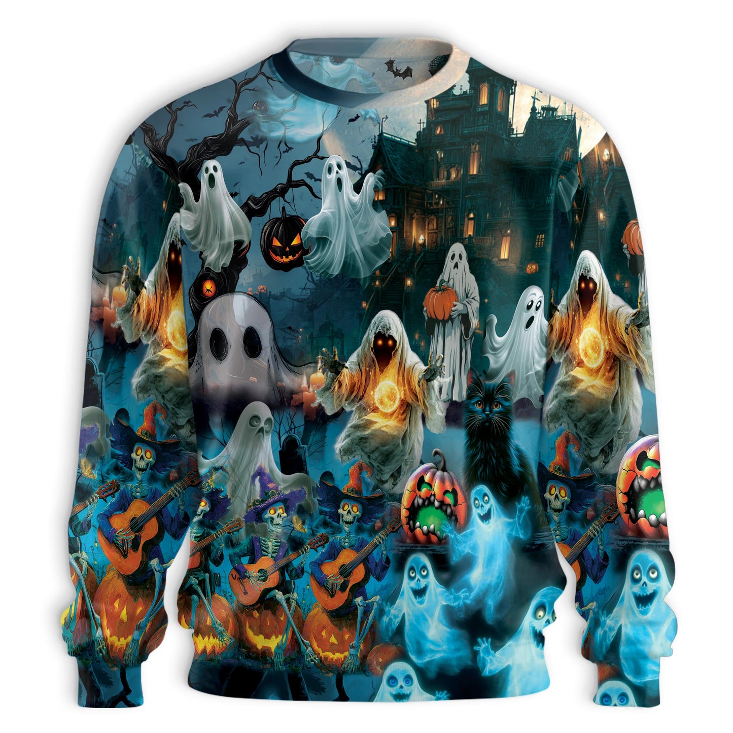 Halloween Ghost Sweatshirt – Colorful Graphic 3D All Over Print Design