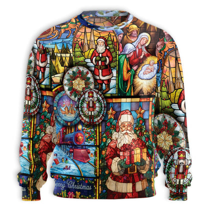 Christmas Stained Glass Sweatshirt – Christmas 3D All Over Print Design