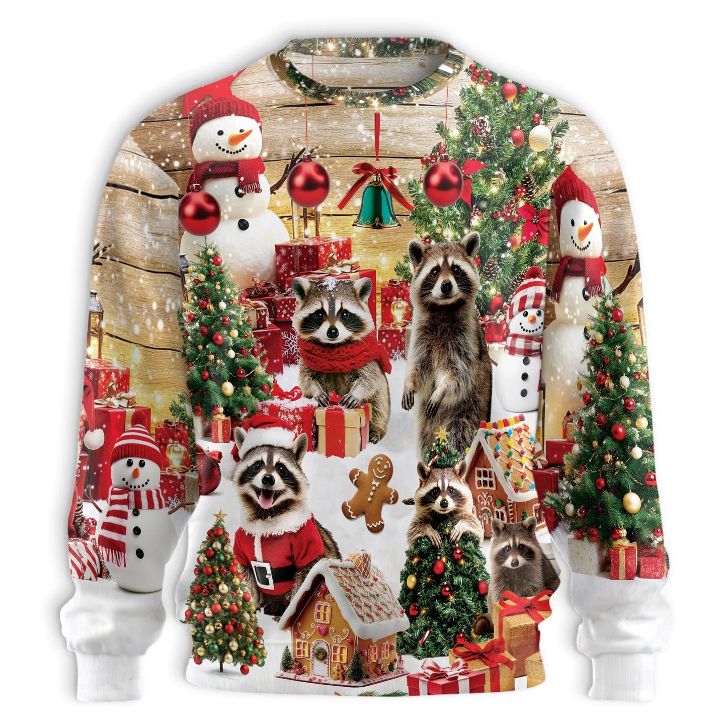 Cute Christmas Raccoon Sweatshirt – Christmas 3D All Over Print Design