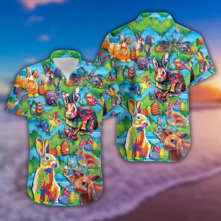 Easter Day Watercolor Bunny Hawaiian Shirt | For Men & Women | Adult | HW6112