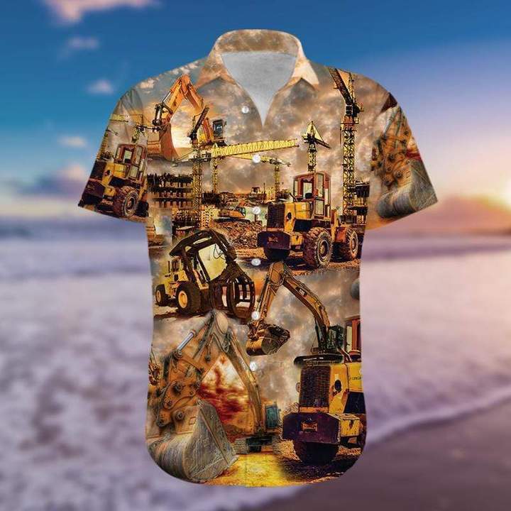 Amazing Beautiful Construction In The Sunset Hawaiian Shirt | For Men & Women | Adult | HW5557