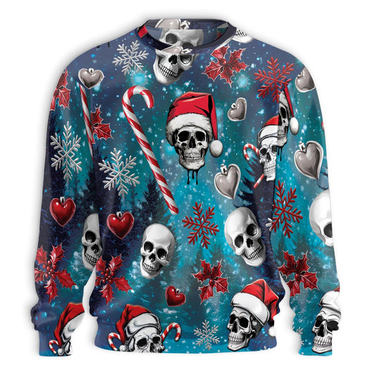 Santa Skull Christmas Sweatshirt – Christmas 3D All Over Print Design