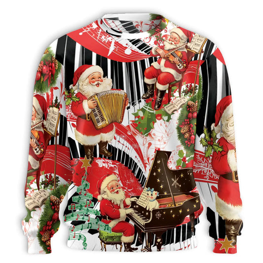 Musical Santa Christmas Sweatshirt – Christmas 3D All Over Print Design