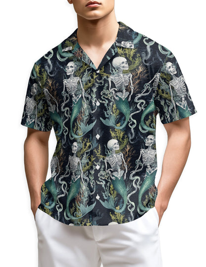 Devil Mermaids Hawaiian Shirt for Men, Button Down Aloha Shirt - Azhawaiian