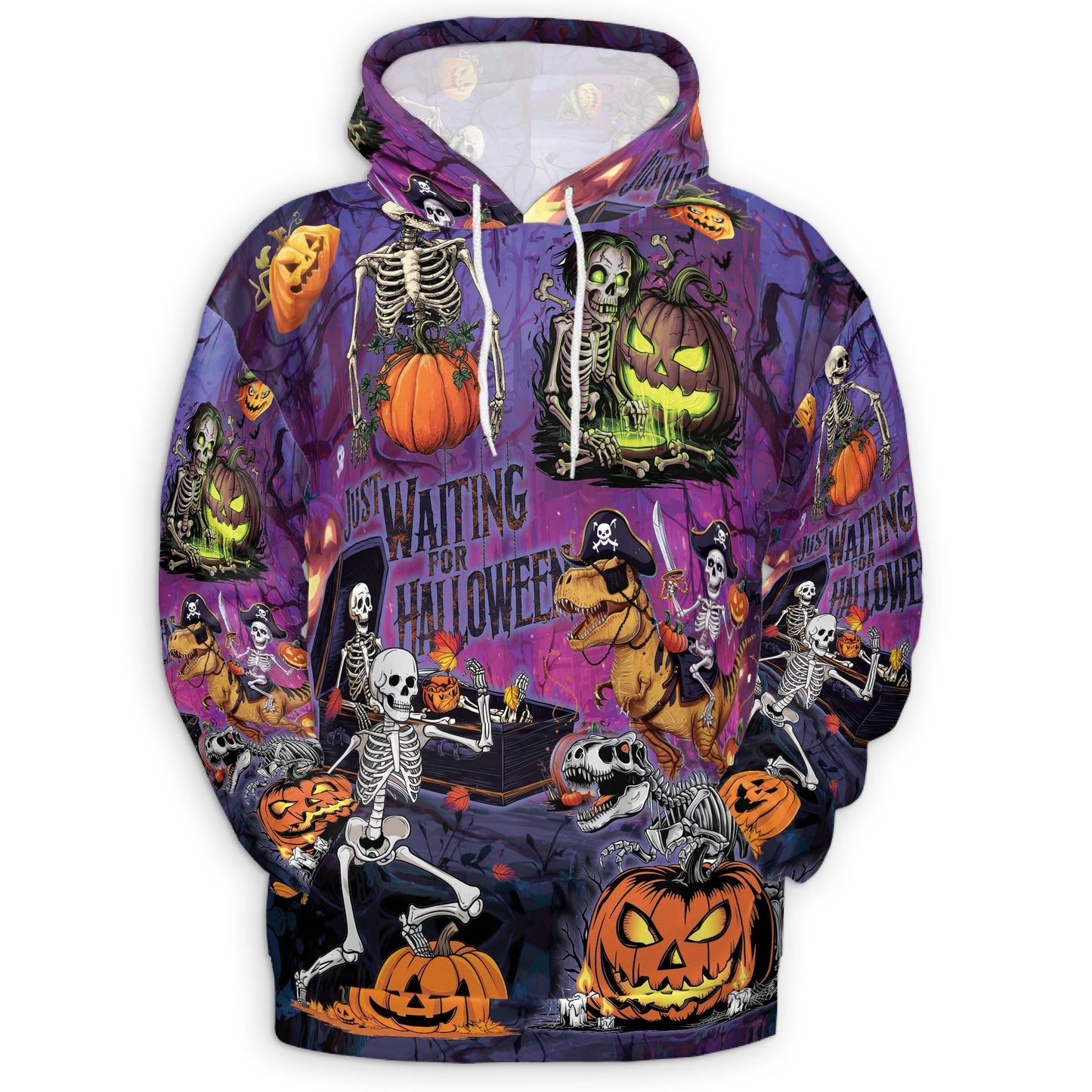 Halloween You're Already Dead Skeleton All Over Print Hoodie, Graphic Design
