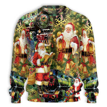 Santa Locomotive Christmas Unisex Sweatshirt – Christmas 3D All Over Print Design