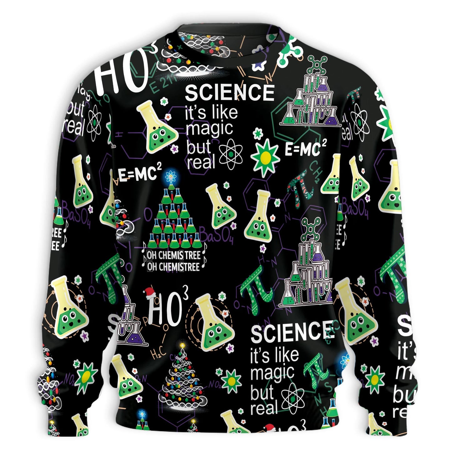 Vintage Christmas Chemistry – Unisex Sweatshirt – Christmas Vintage 3D All Over Print Design