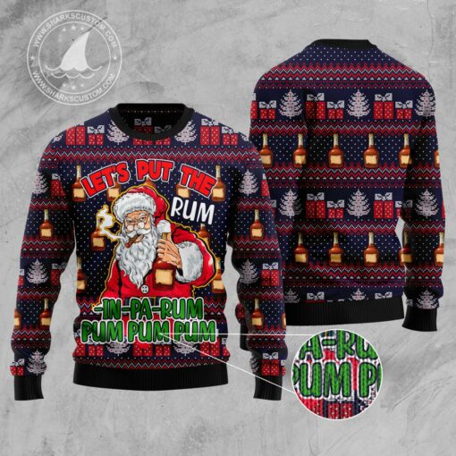 Let’s Put The Rum Pum Pum Pum Ugly Christmas Sweater 