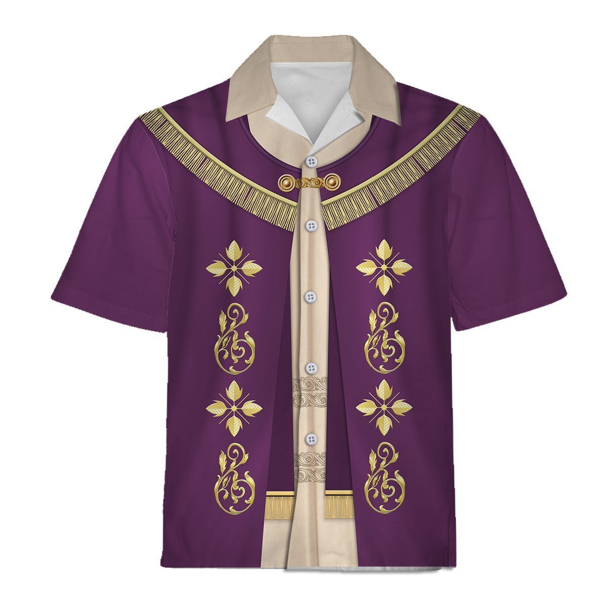 3D Hawaiian Outfit Purple Liturgical Vestment Shirt