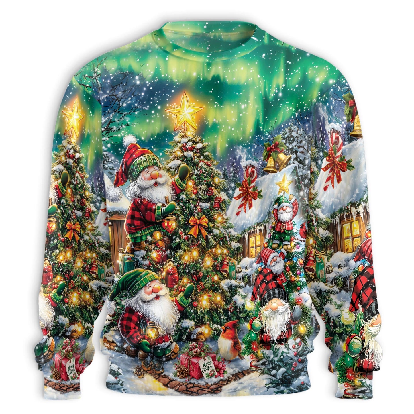 Funny Christmas Santa Gnome Sweatshirt – Christmas 3D All Over Print Design