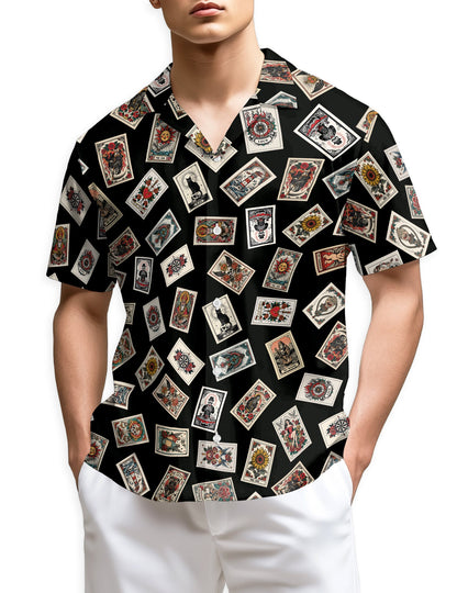 Tarrot Card Hawaiian Shirt for Men, Button Down Aloha Shirt - Azhawaiian