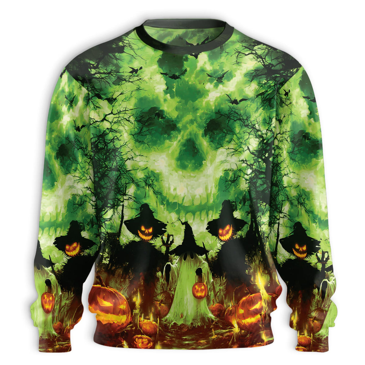 Halloween Pumpkin Scarecrow Sweatshirt – Colorful Graphic 3D All Over Print Design