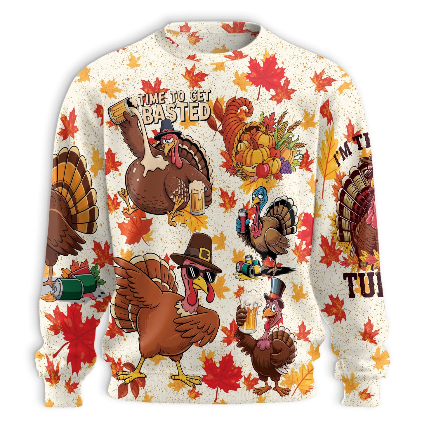 Thanksgiving Turkey Sweatshirt – Colorful Graphic 3D All Over Print Design