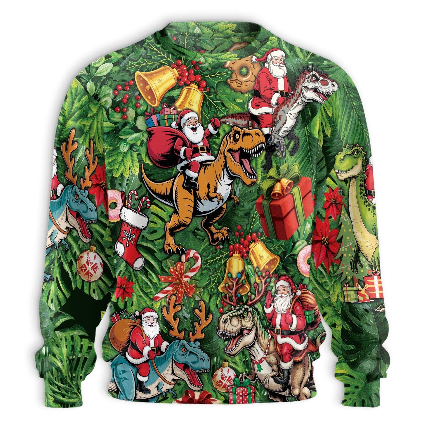 Tropical Dinosaur Christmas Sweatshirt – Tropical Christmas 3D All Over Print Design