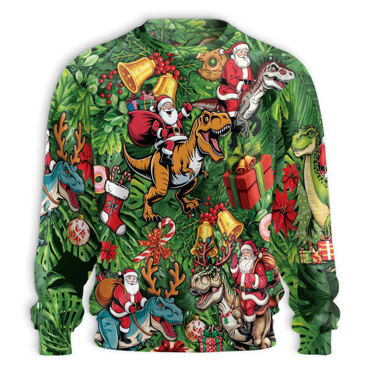 Tropical Dinosaur Christmas Sweatshirt – Tropical Christmas 3D All Over Print Design