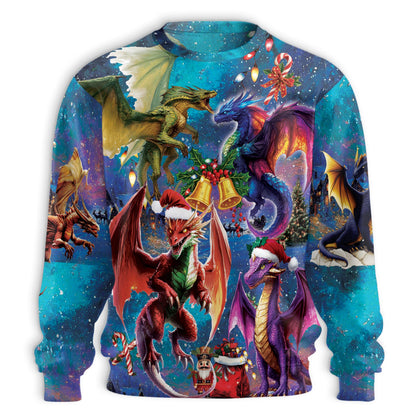Dragon Christmas Sweatshirt – Christmas 3D All Over Print Design