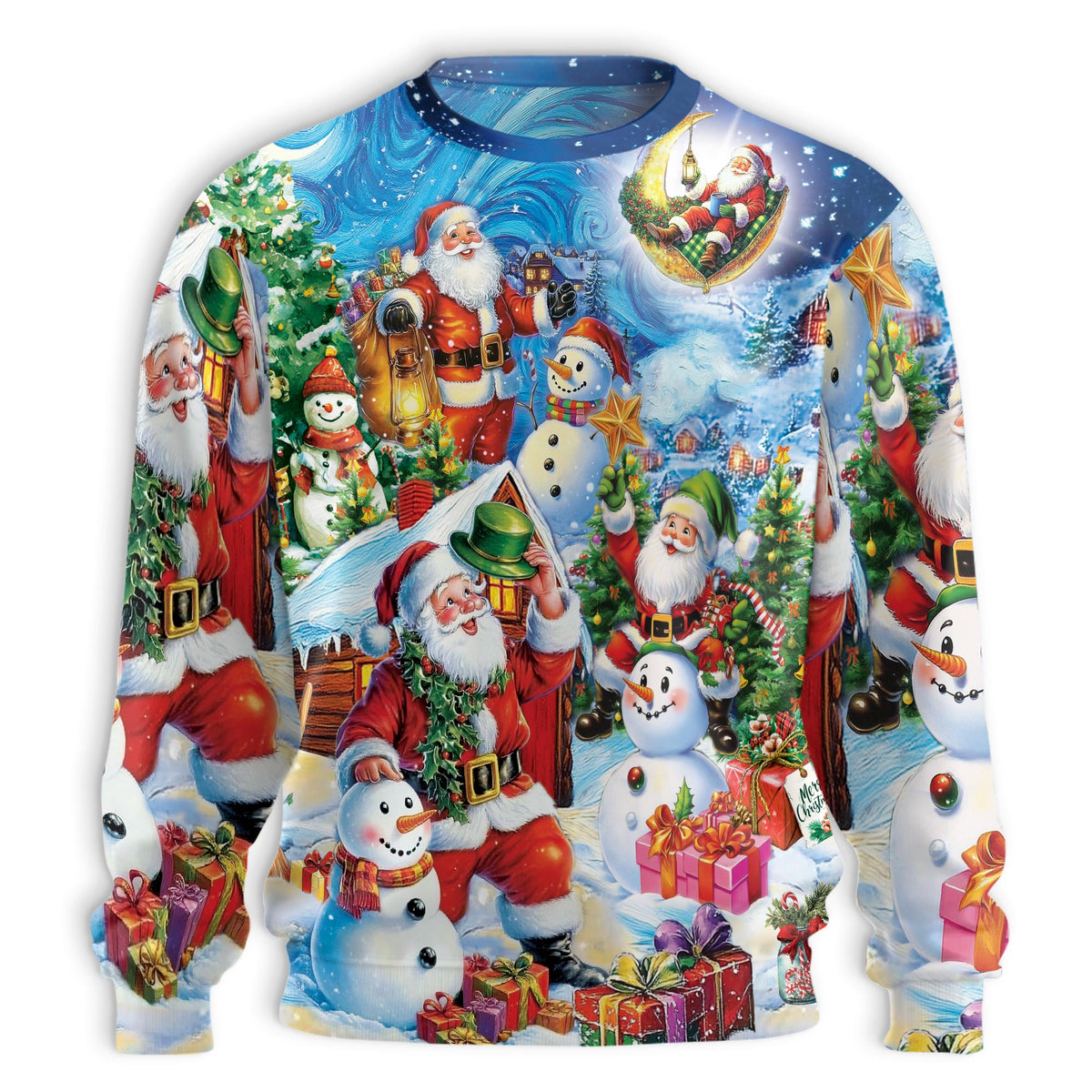 Santa Clause in Snow Sweatshirt – Christmas 3D All Over Print Design