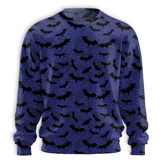 Halloween Bat Pattern Sweatshirt – Colorful Graphic 3D All Over Print Design