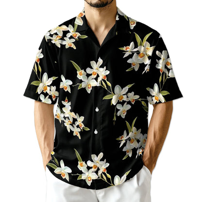 Orchid Hawaiian Shirt for Men, Button Down Aloha Shirt - Azhawaiian
