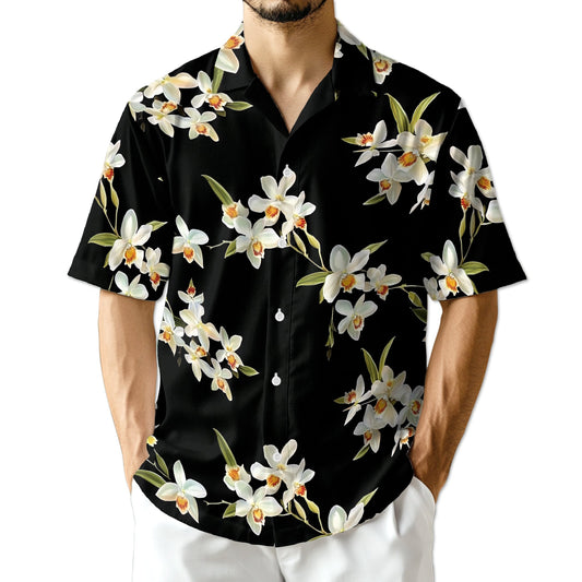 Orchid Hawaiian Shirt for Men, Button Down Aloha Shirt - Azhawaiian