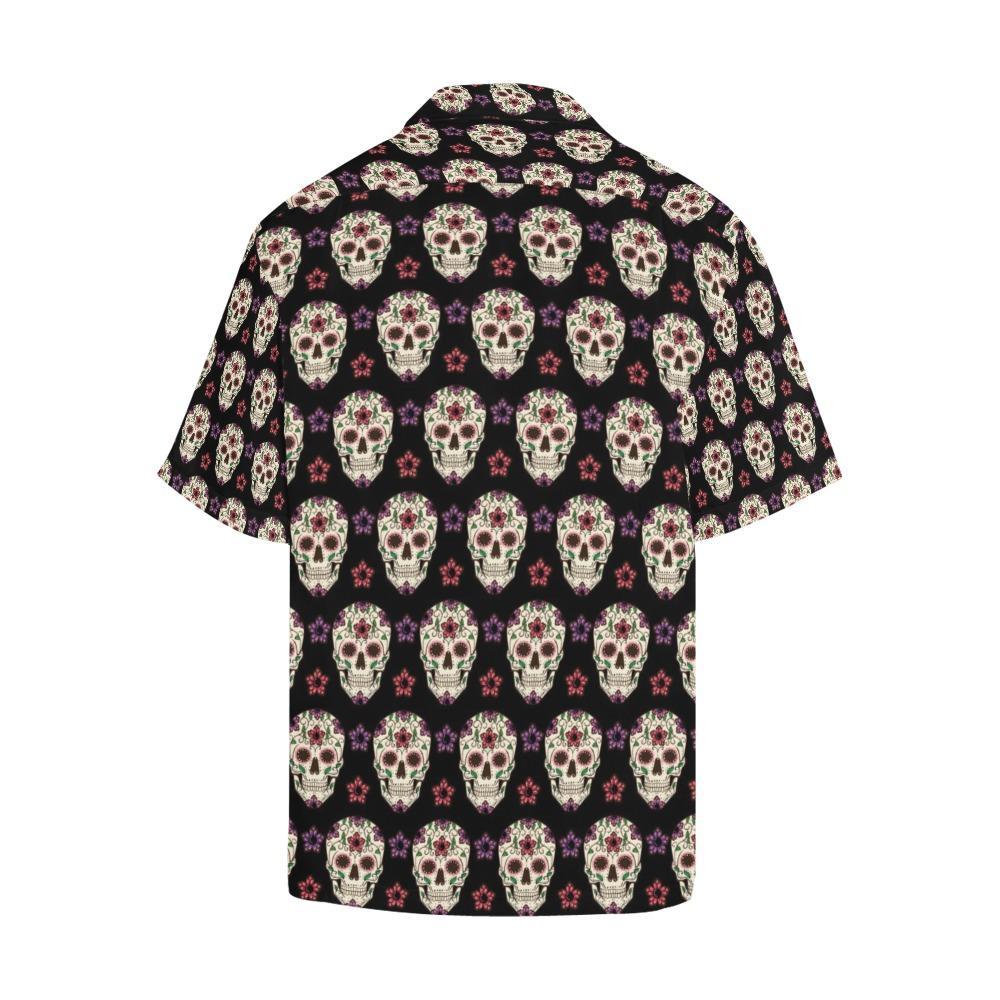 Sugar Skull Print Design Hawaiian Shirt